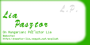 lia pasztor business card